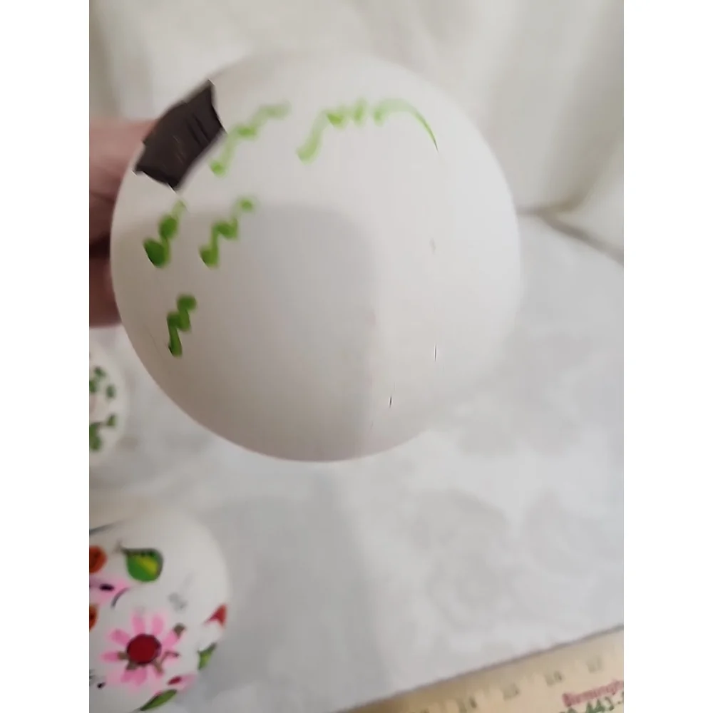 Vintage Hand Painted Floral Bird Glass Ornaments - Picture 10 of 14